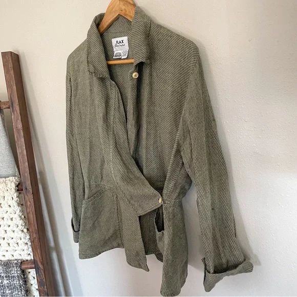 Flax Olive Green Women's Top - Picture 3 of 10